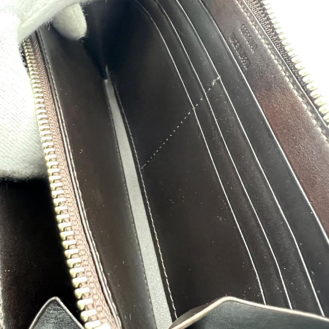 未使用品箱付 プレリー☆メンズ ジッピーウォレット 長財布 コードバン 本革 茶