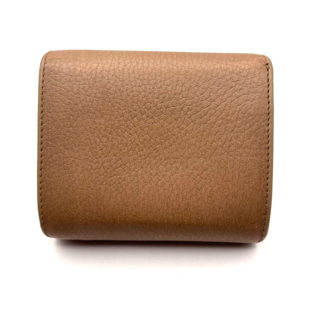 グッチ 折り財布 マーモント GG ロゴ 金具 ファスナー レザー ベージュ