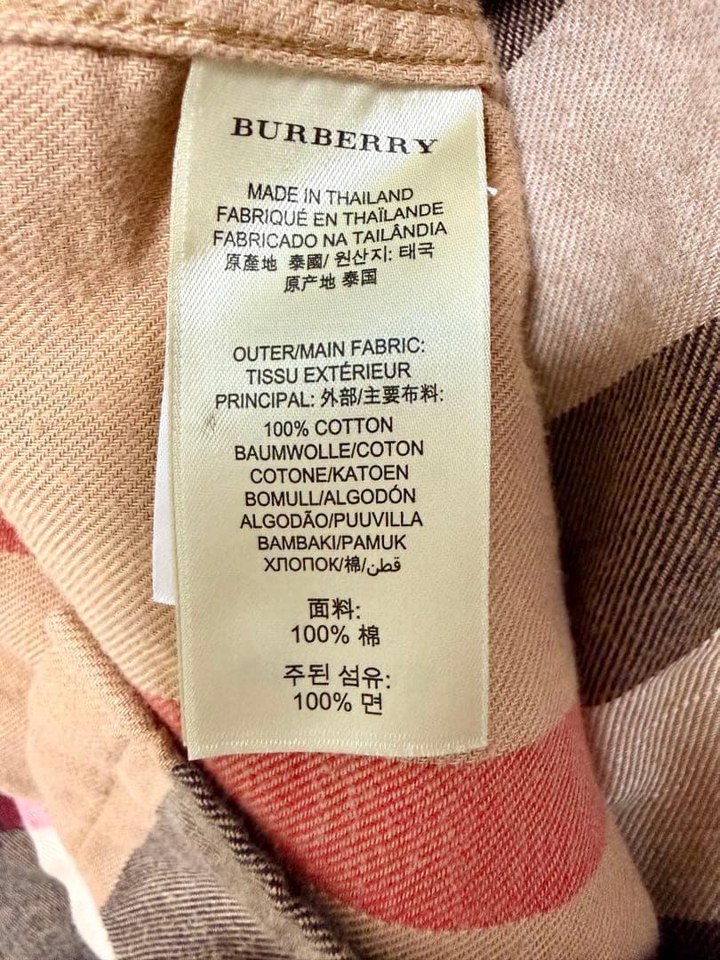 穴*王様 Burberry チェック柄コットンシャツ XSサイズ