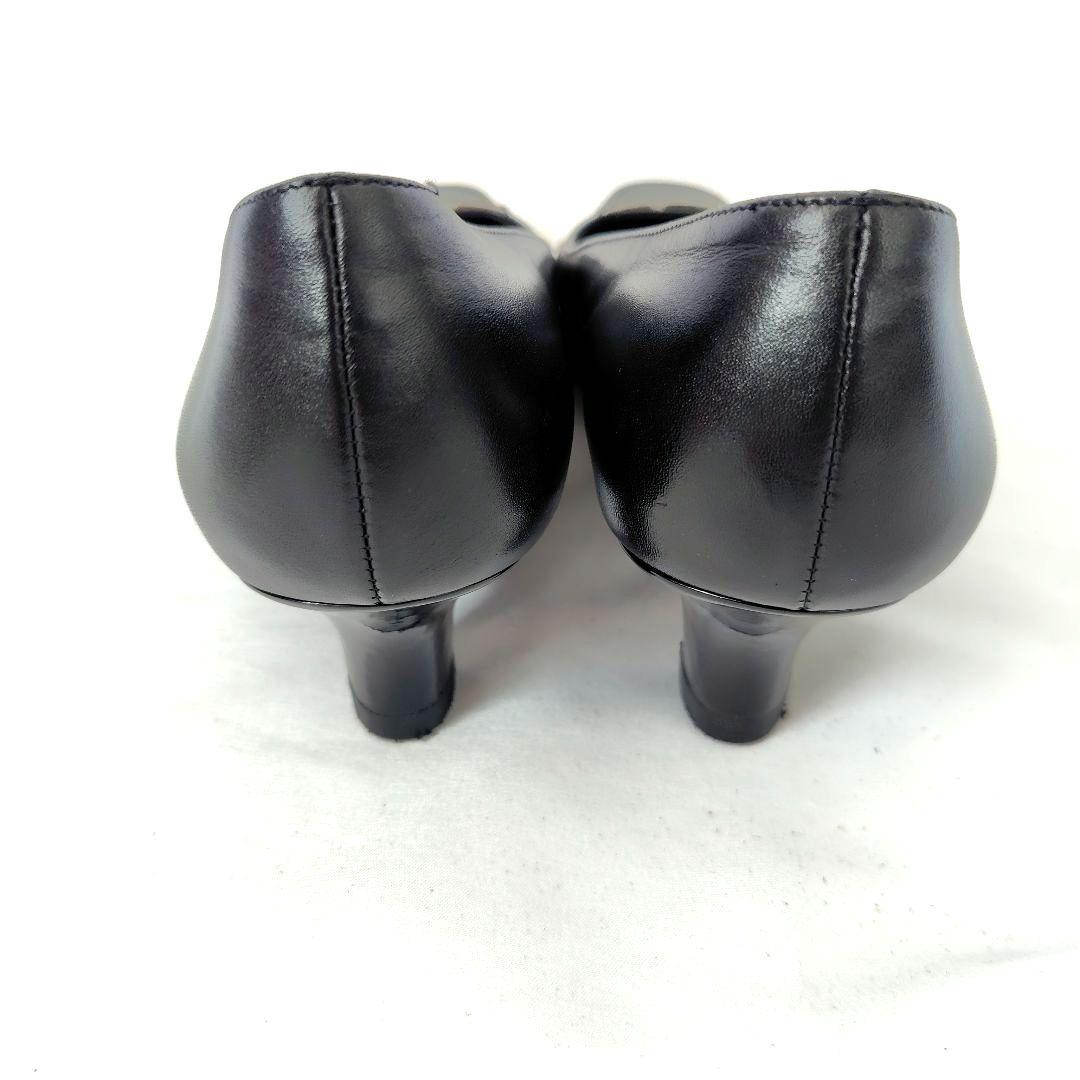 ✨️腕利き職人のリペア済✨️良品❤箱付【フェラガモ】3連プレート パンプス 黒