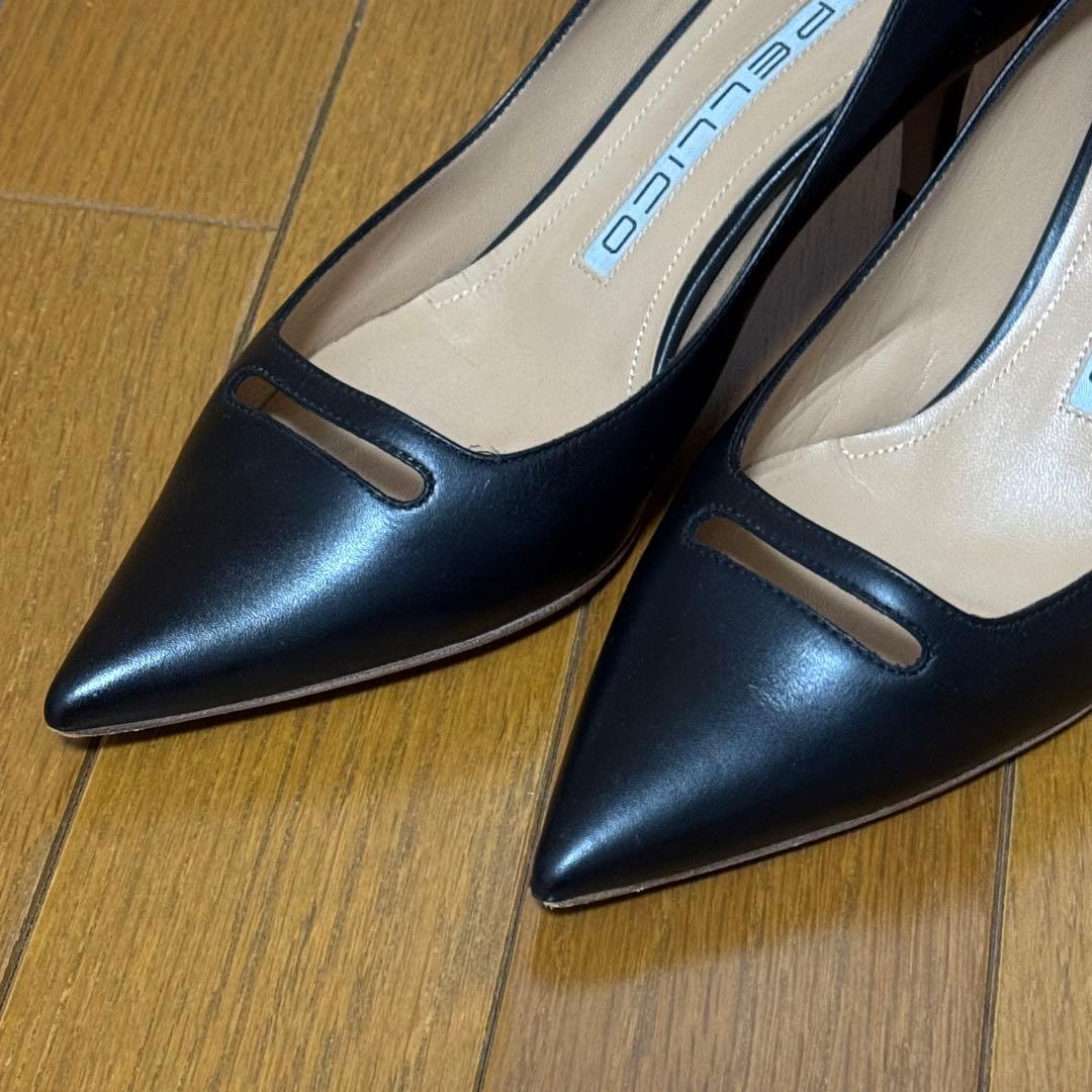 PELLICO(ペリーコ)ブラック ポインテッドトゥ パンプス/23cm