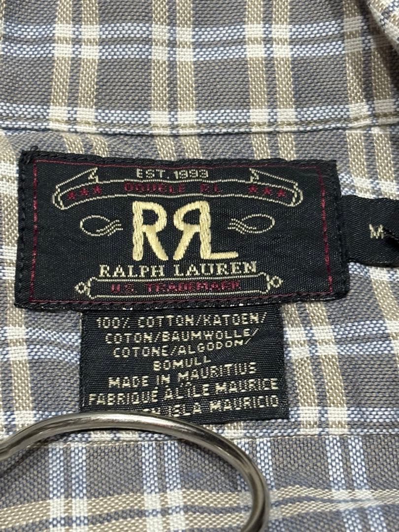 ル*ト様 90s RRL 三つ星 オープンカラー 開襟シャツ チェック 三ツ星