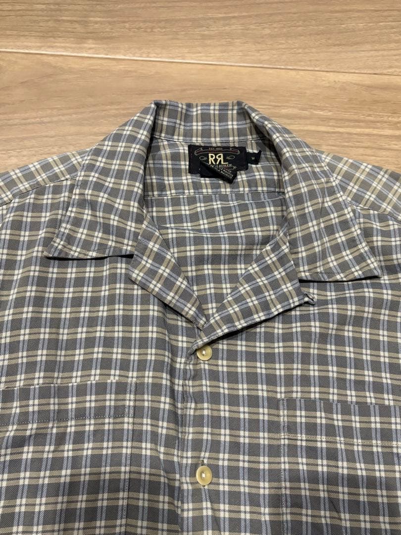 ル*ト様 90s RRL 三つ星 オープンカラー 開襟シャツ チェック 三ツ星