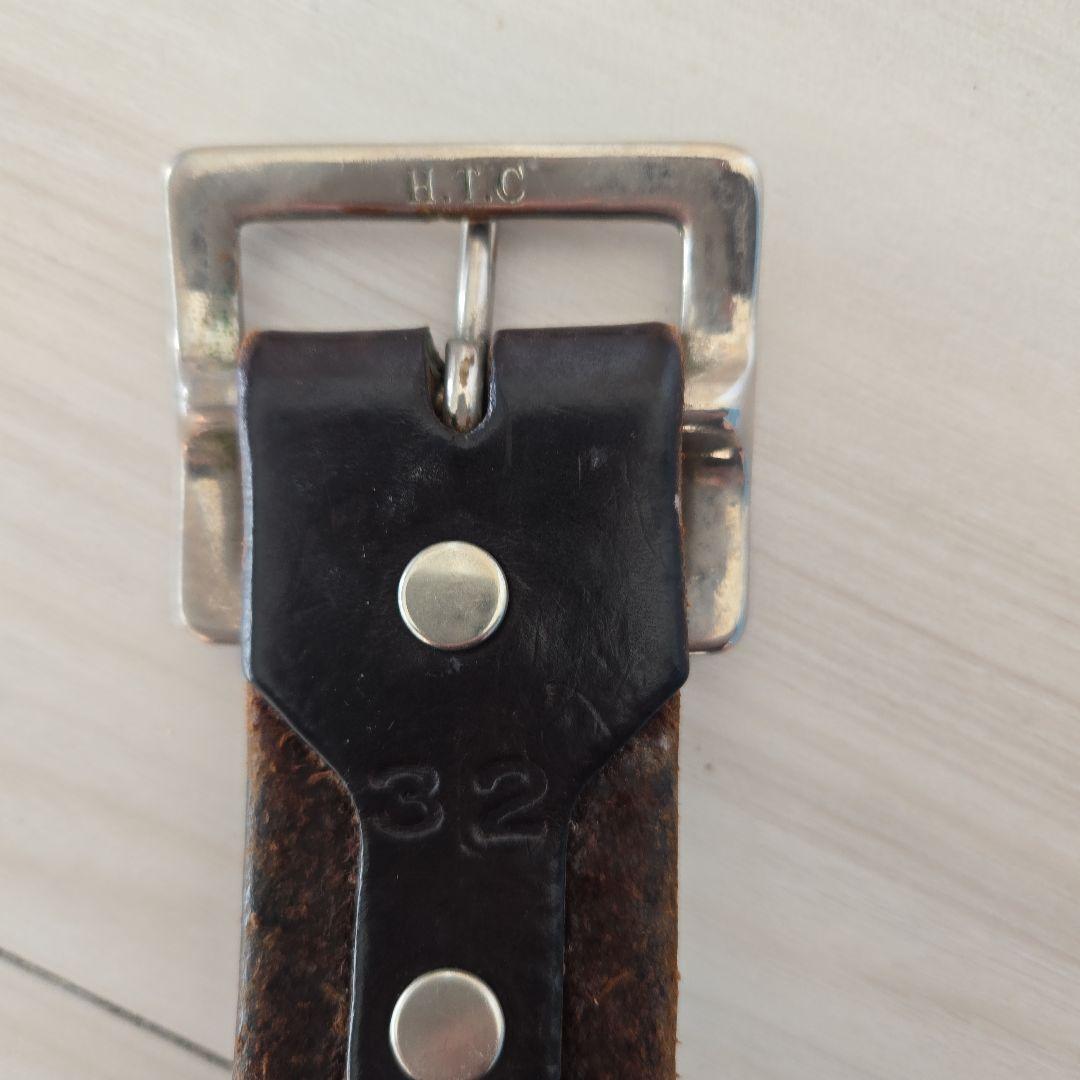HTCスタッズ付きダークブラウンレザーベルト