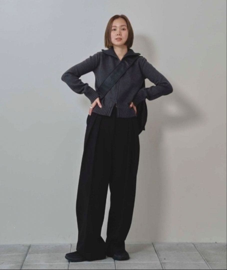 todayful Compact Zip Knit グレー