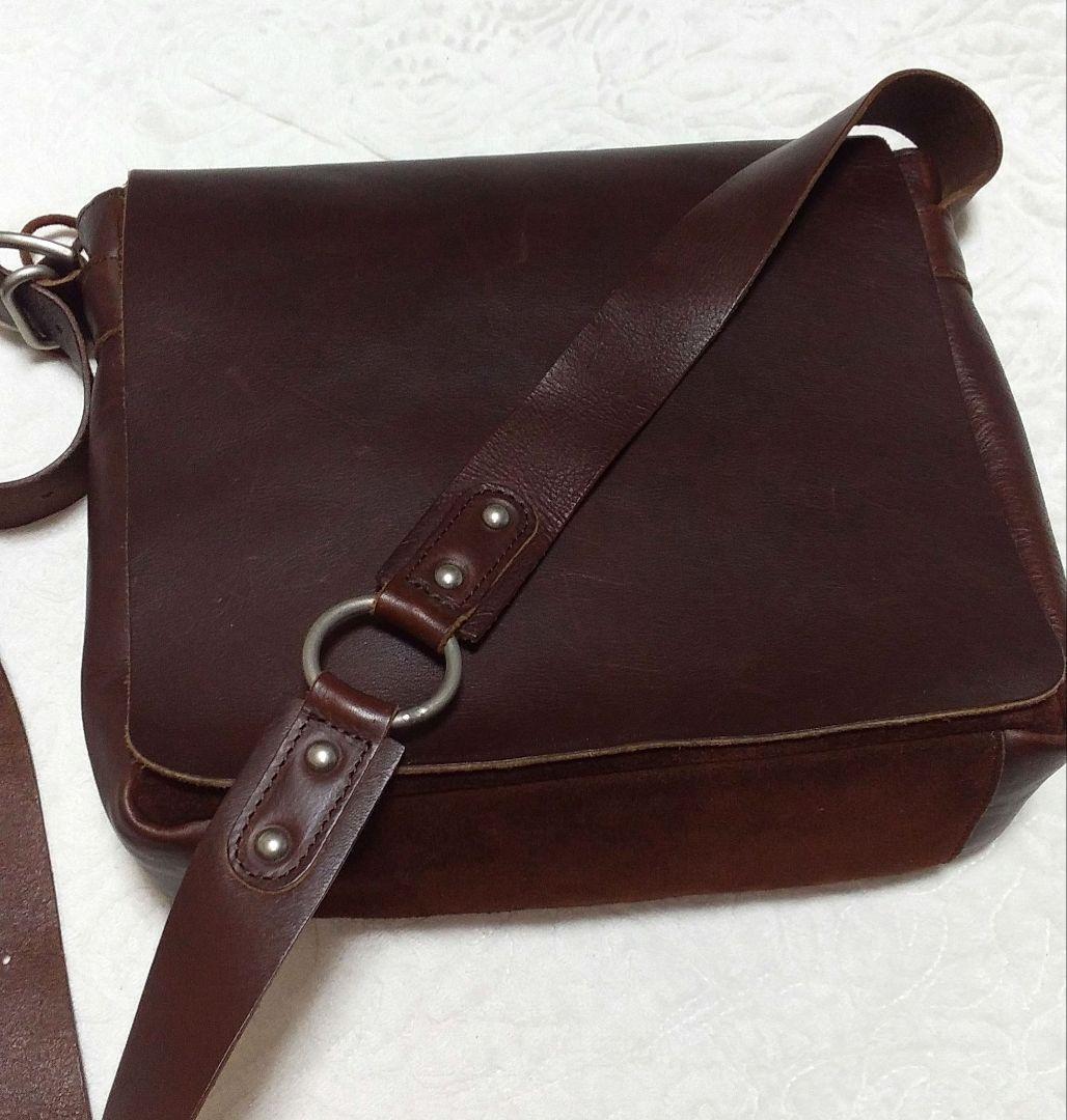 ★ESTNATION☆メンズ　ショルダーバッグ　本革　ブラウン