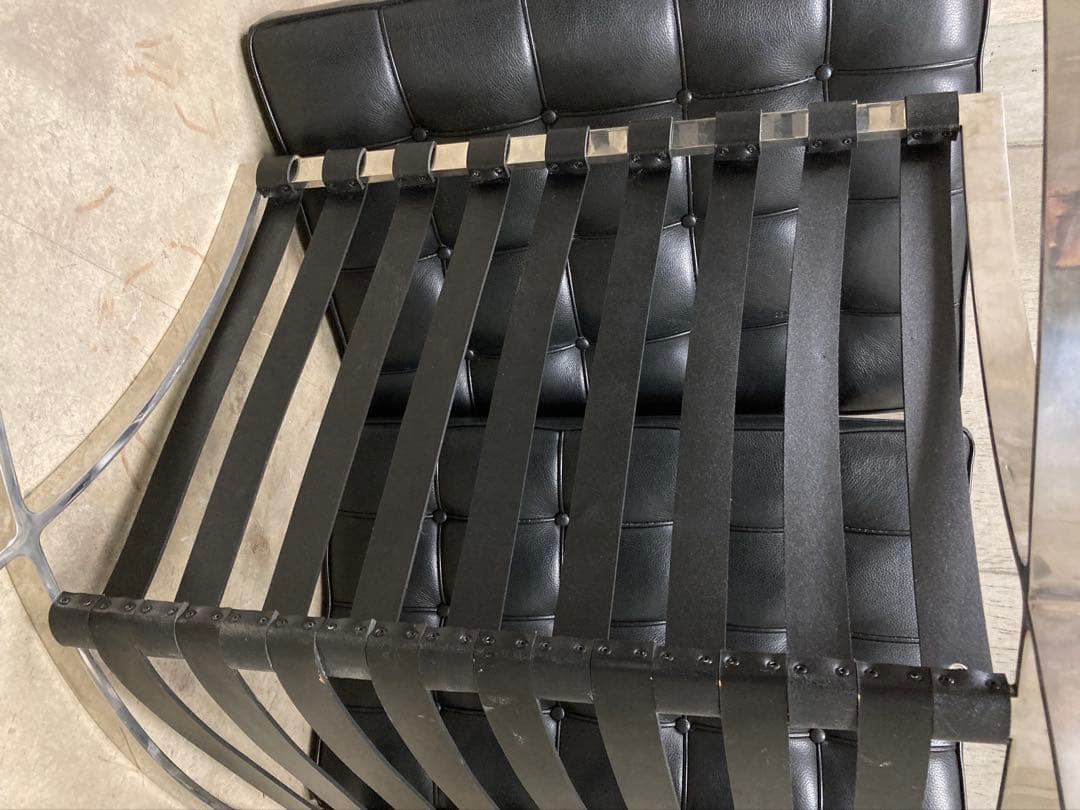 定価140万! 名作 良品 正規Knoll 黒 バルセロナ チェア②オットマン