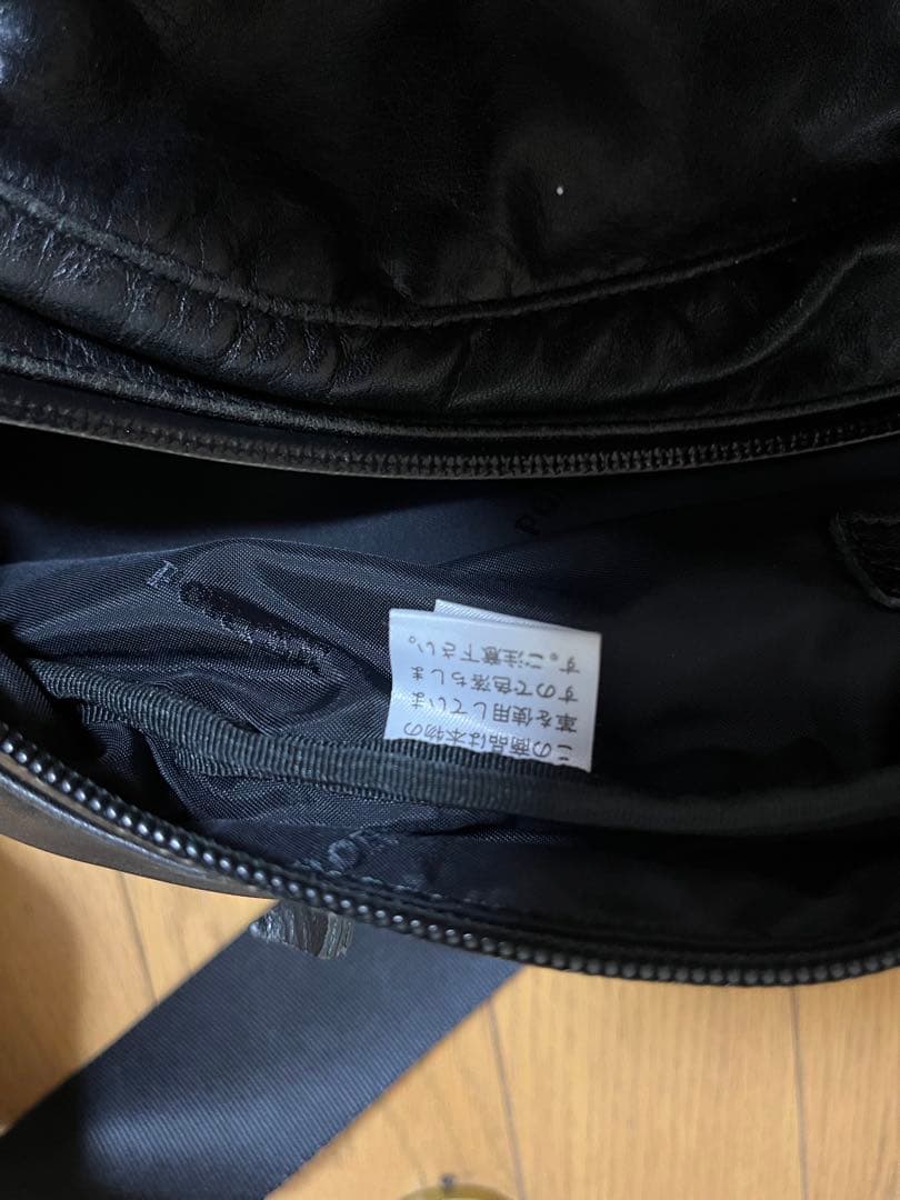 ポーター ズーム ウエストポーチ　ボディバッグ　 レザー ブラック