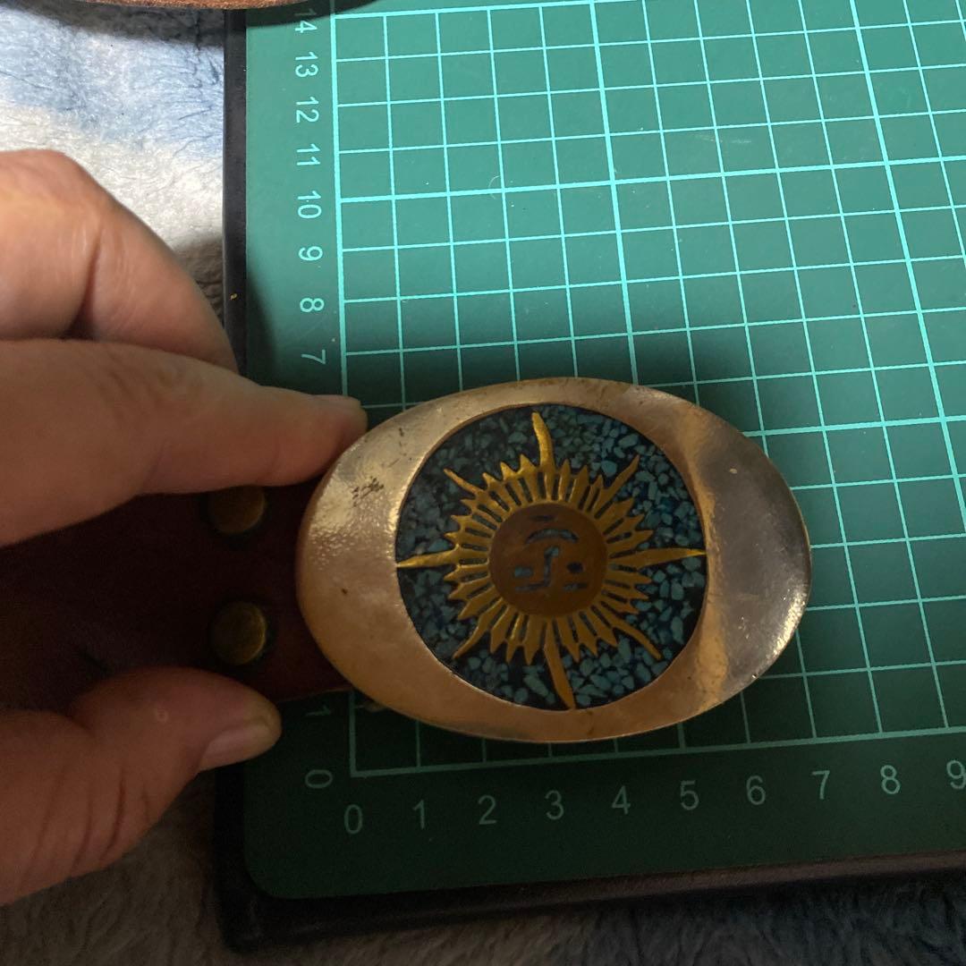 すごく対応　メキシカン　925 ベルト　太陽　ターコイズ