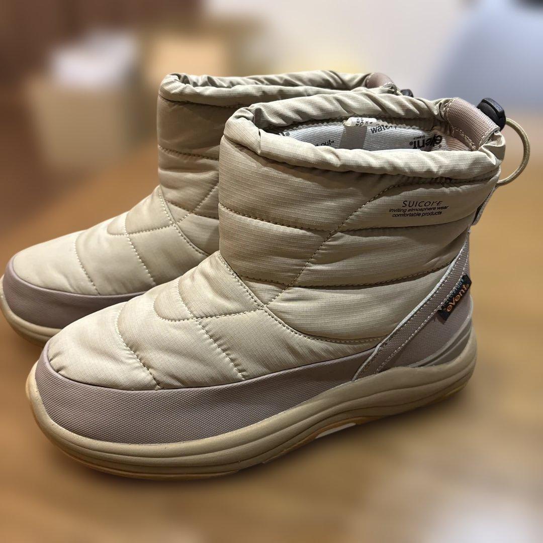 (アイ)SUICOKE ベージュ キルティングショートブーツ