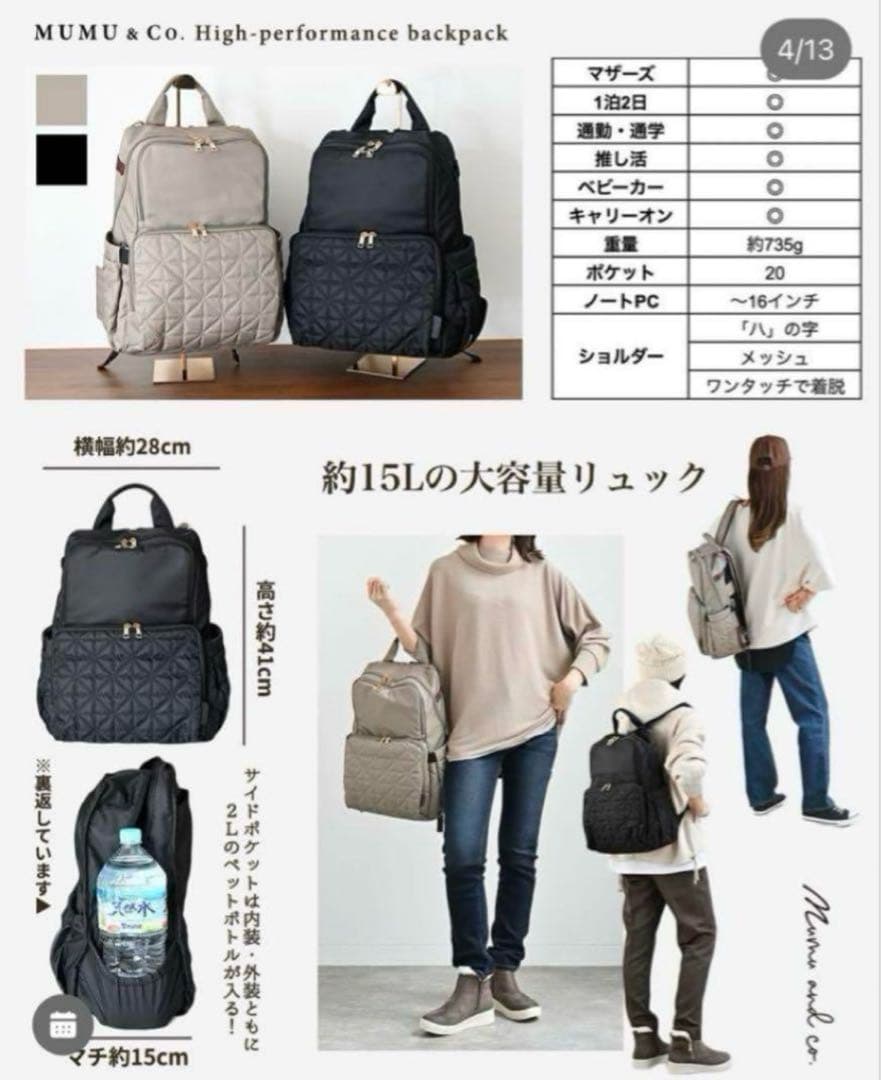 【完売品】新品未使用　しまむら mumu コラボ史上最強リュック　ベージュ