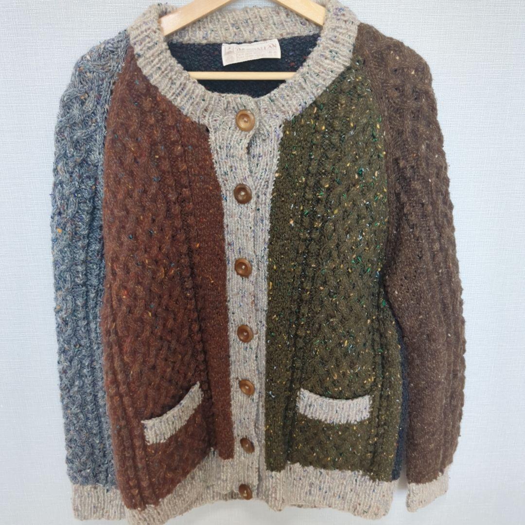 美品　INVERALLAN インバーアラン カーディガン　茶タグ　スコットランド