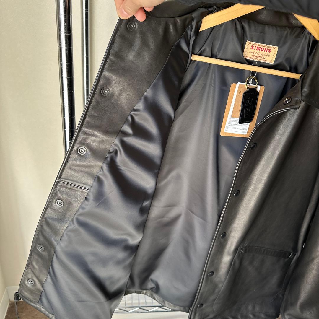 水染カーフレザー コーチジャケット 1.1-1.2mm 無塗装 L