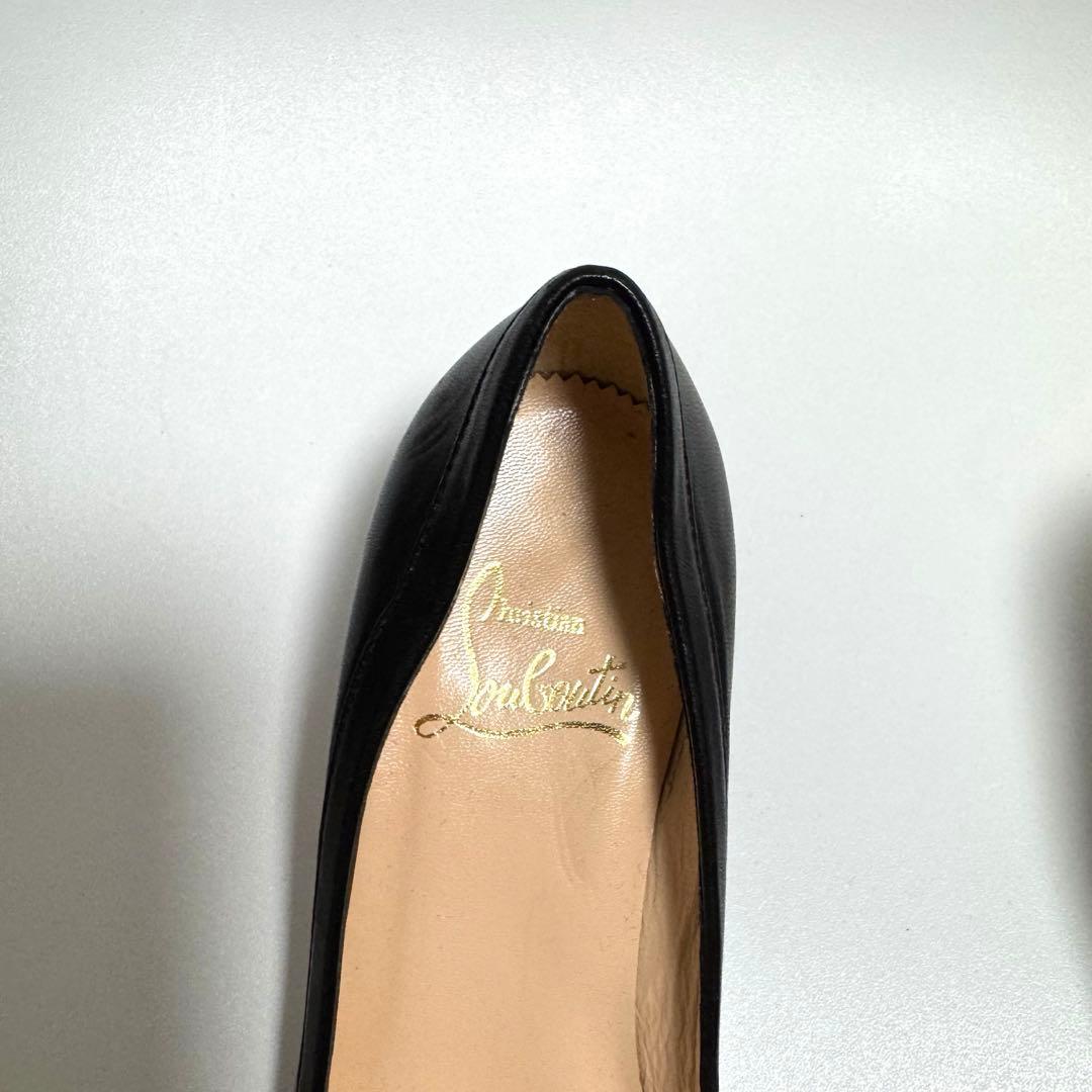 ❤️Christian Louboutin リボン付き　黒　レザーパンプス