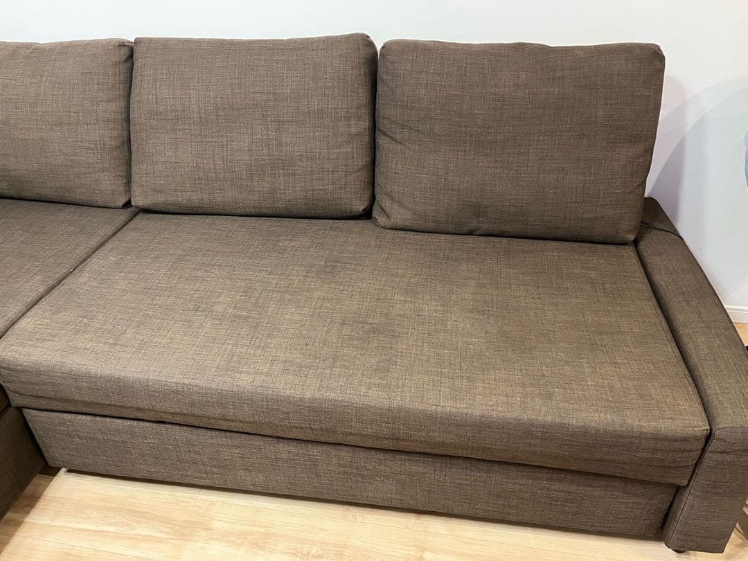 美品【兵庫県伊丹市にて引渡し】IKEA L字ソファベッド 3人掛け 収納付き