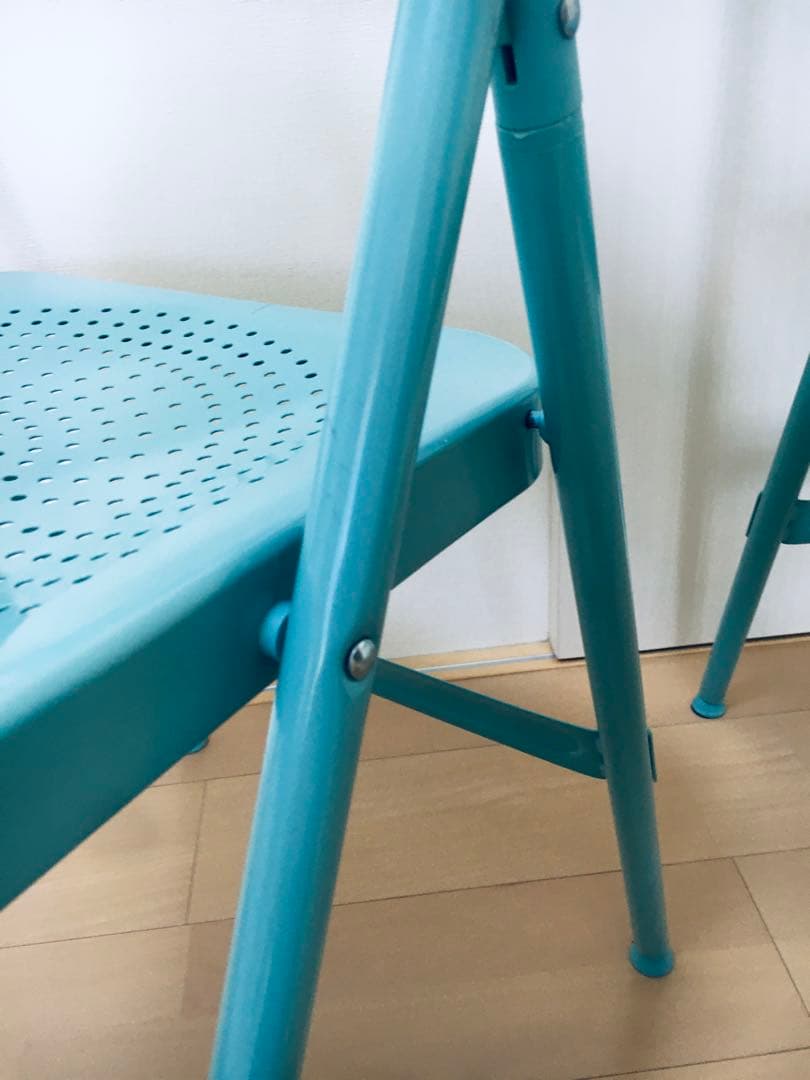 IKEA折り畳みチェアー 2脚セット カラー ターコイズ