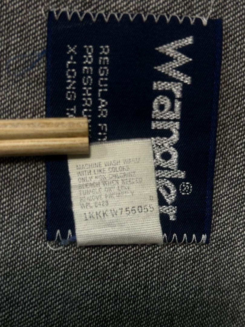 Wrangler デニムシャツ 貴重なブラック USA製 14 1/2 x 33