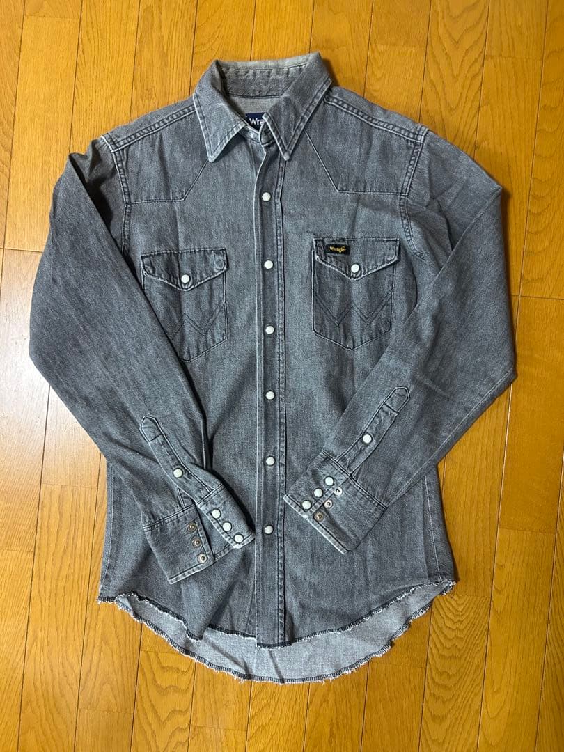 Wrangler デニムシャツ 貴重なブラック USA製 14 1/2 x 33