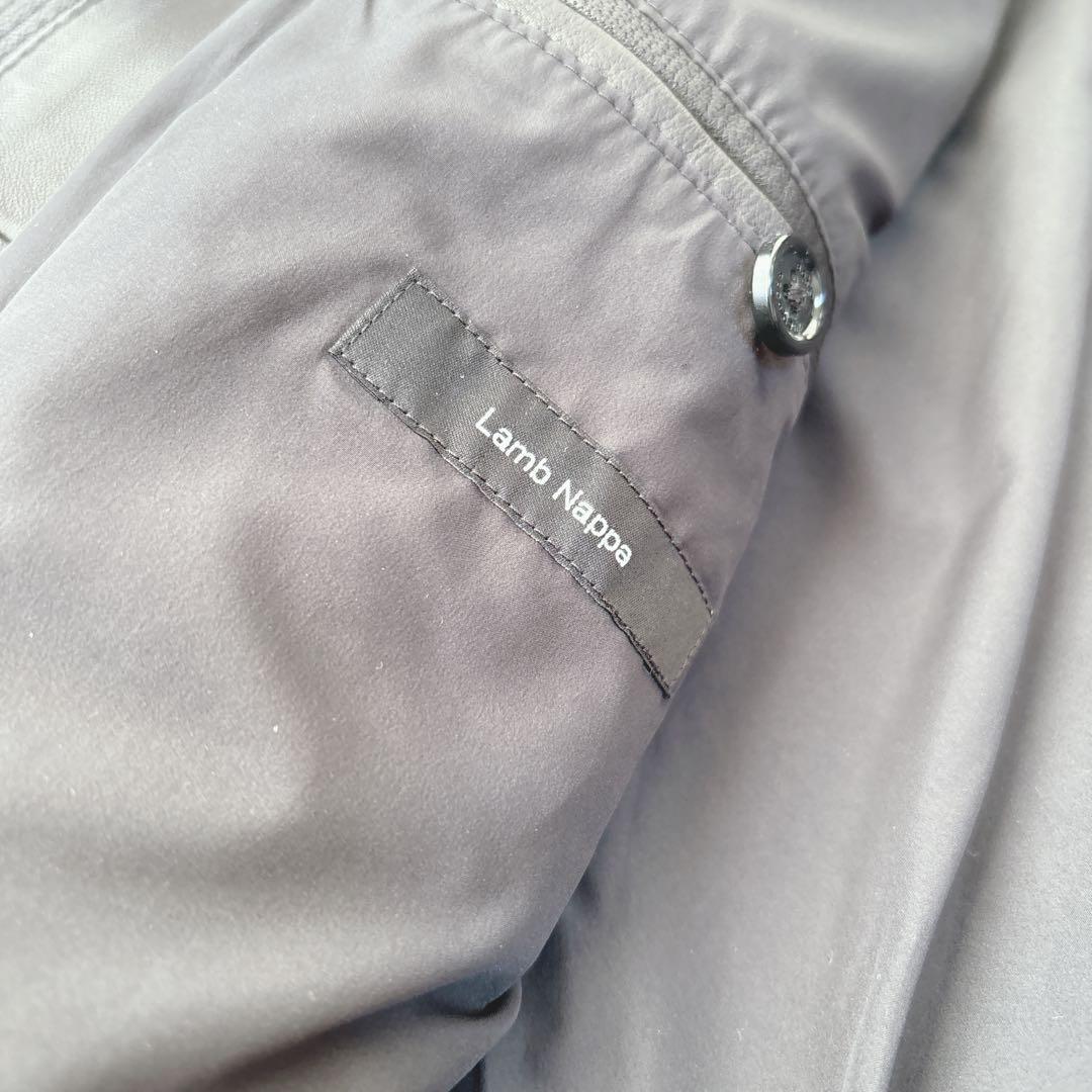 【美品】ヒューゴボス　レザージャケット　ライダース　羊革　ラムレザー　ブラック