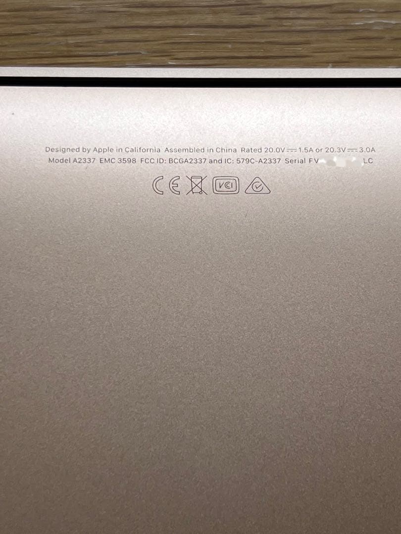 MacBook Air M1 2020 8GB ローズゴールド A2337 訳あ