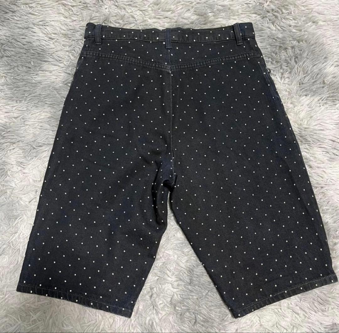 CHANEL ドット柄 ショートパンツ 黒 36 デニム生地