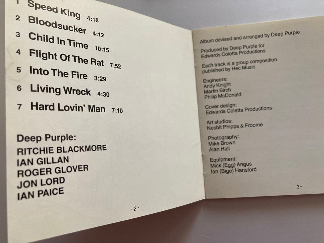 レア　ディープパープル　サインCD deep purple リッチーブラックモア