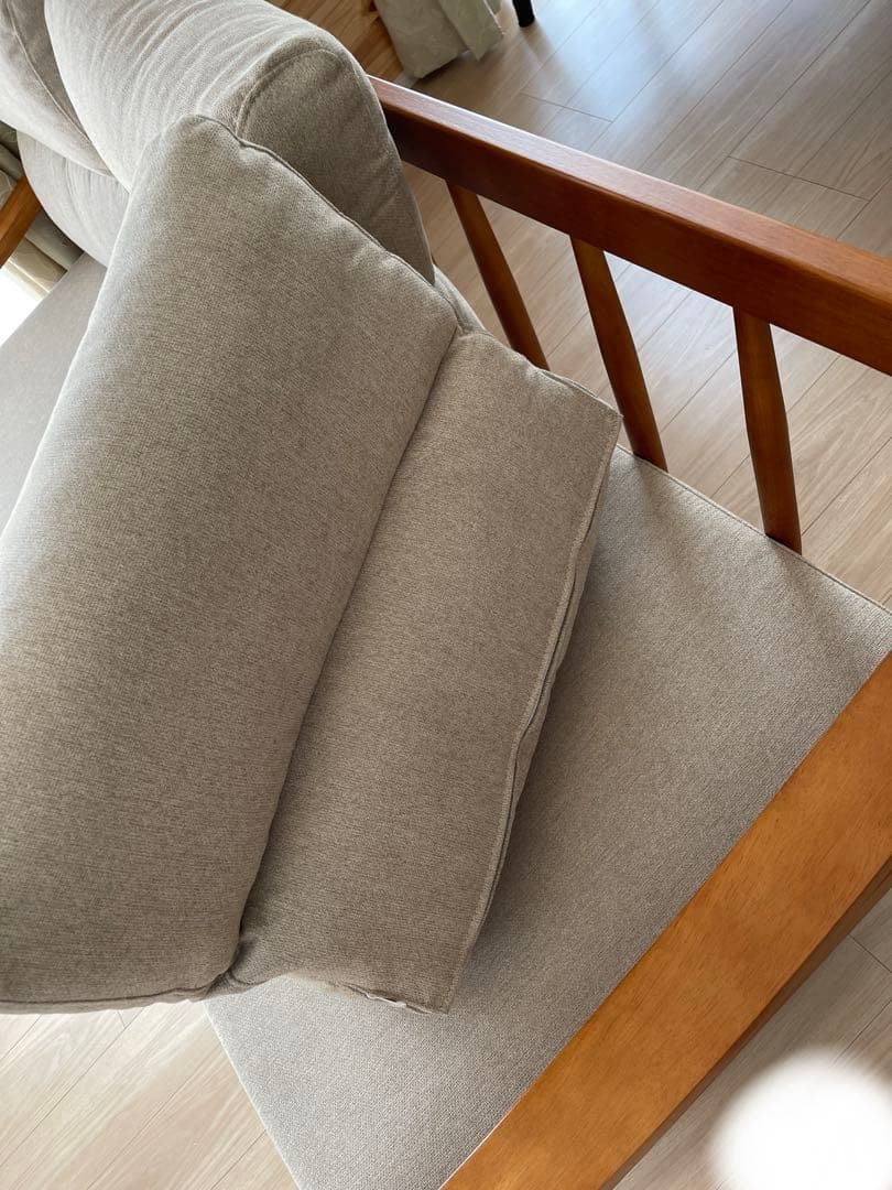 北欧風3人掛けソファ ベージュ