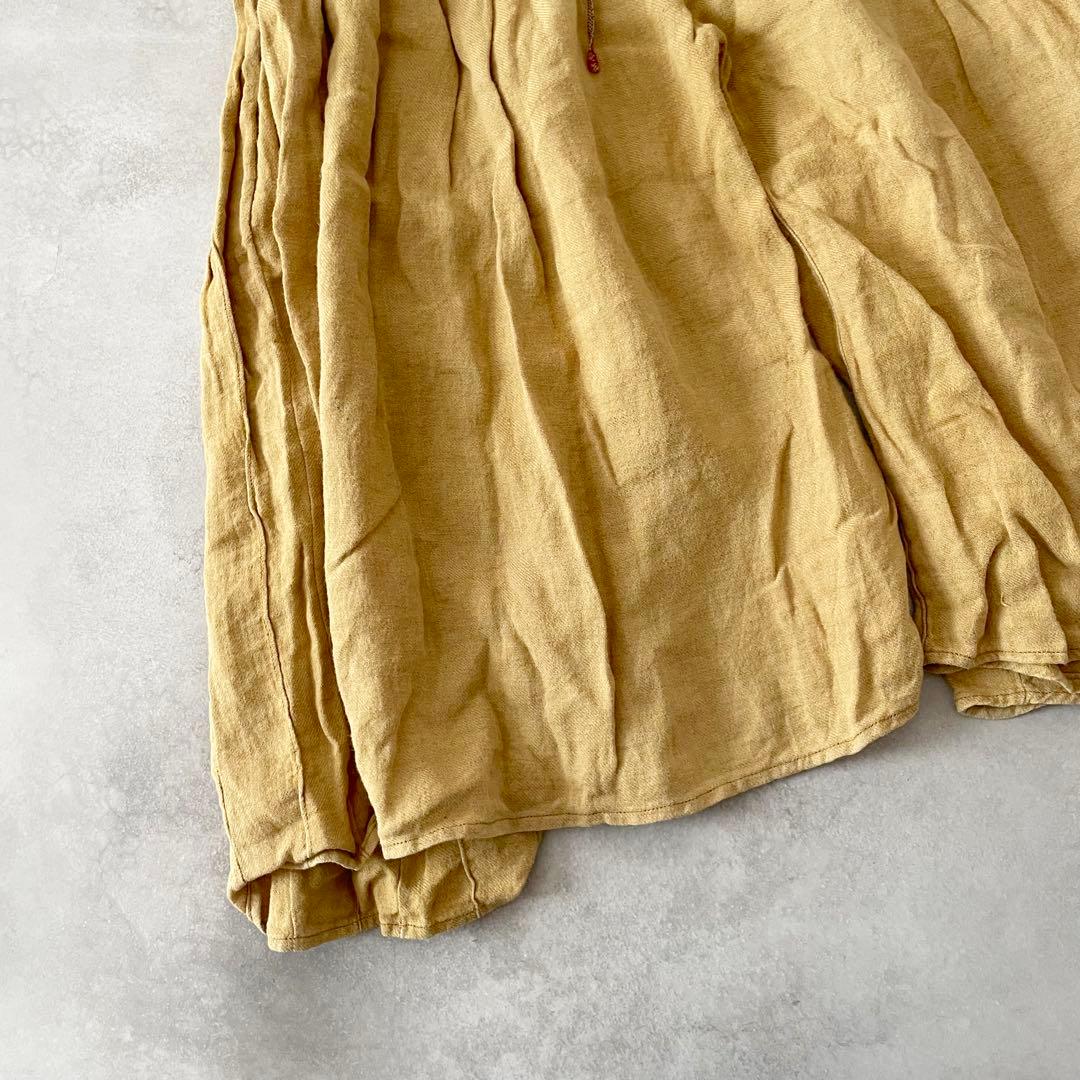 KAPITAL アミッシュパンツ ギャザー 変形 リネン ラップ ガウチョ 1