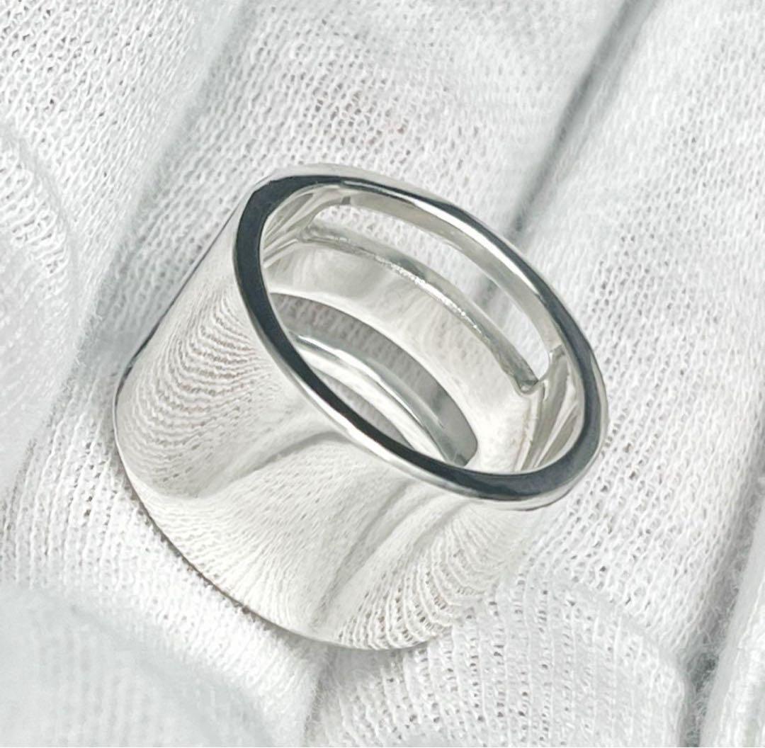 極美品‼️GUCCI 指輪　ロゴワイドリング　12号