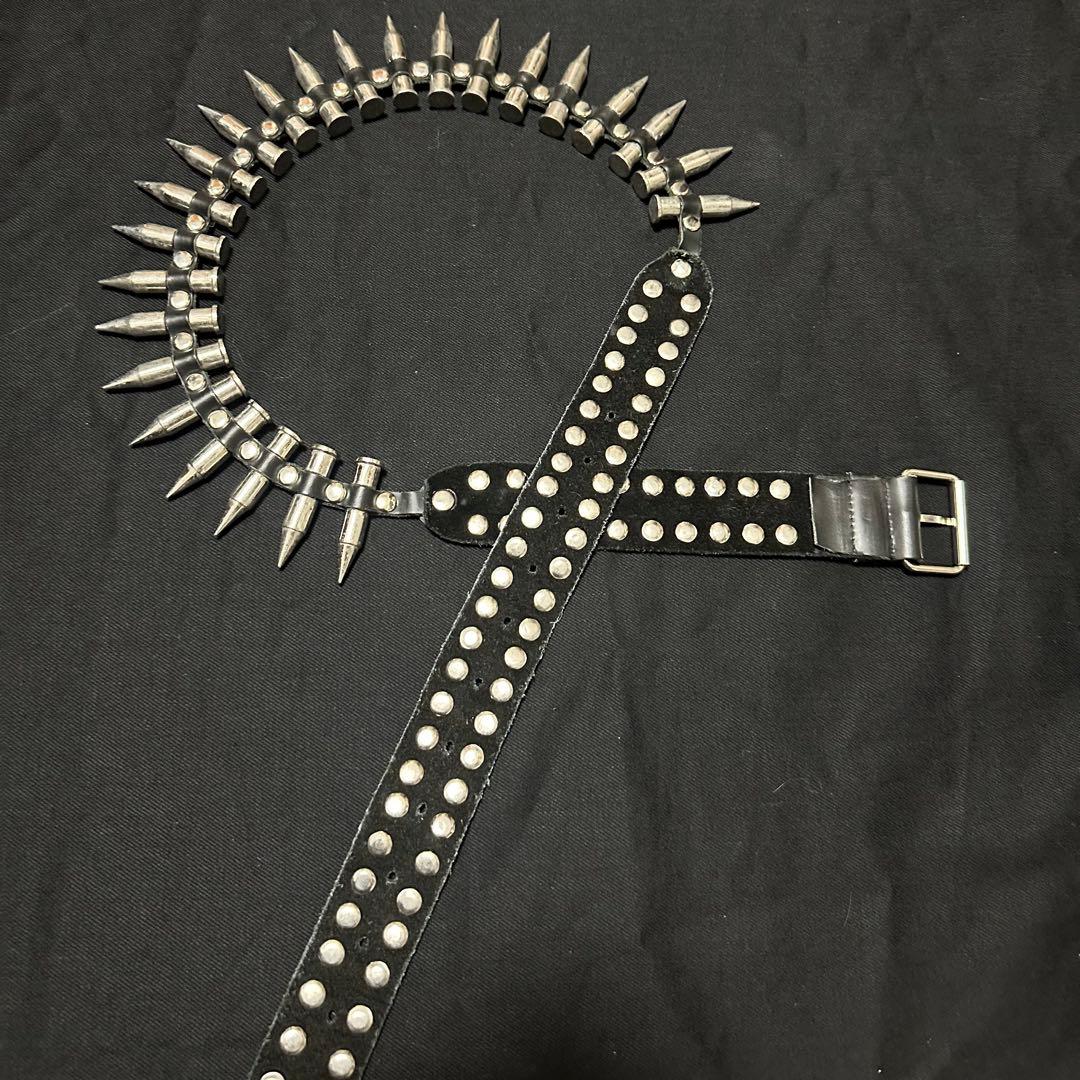 00s フルメタル 弾丸ベルト スタッズ欠けなし y2k punk 平成ギャル