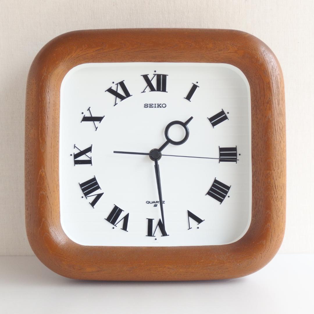 SEIKO 掛け時計 ウッドフレーム 70s