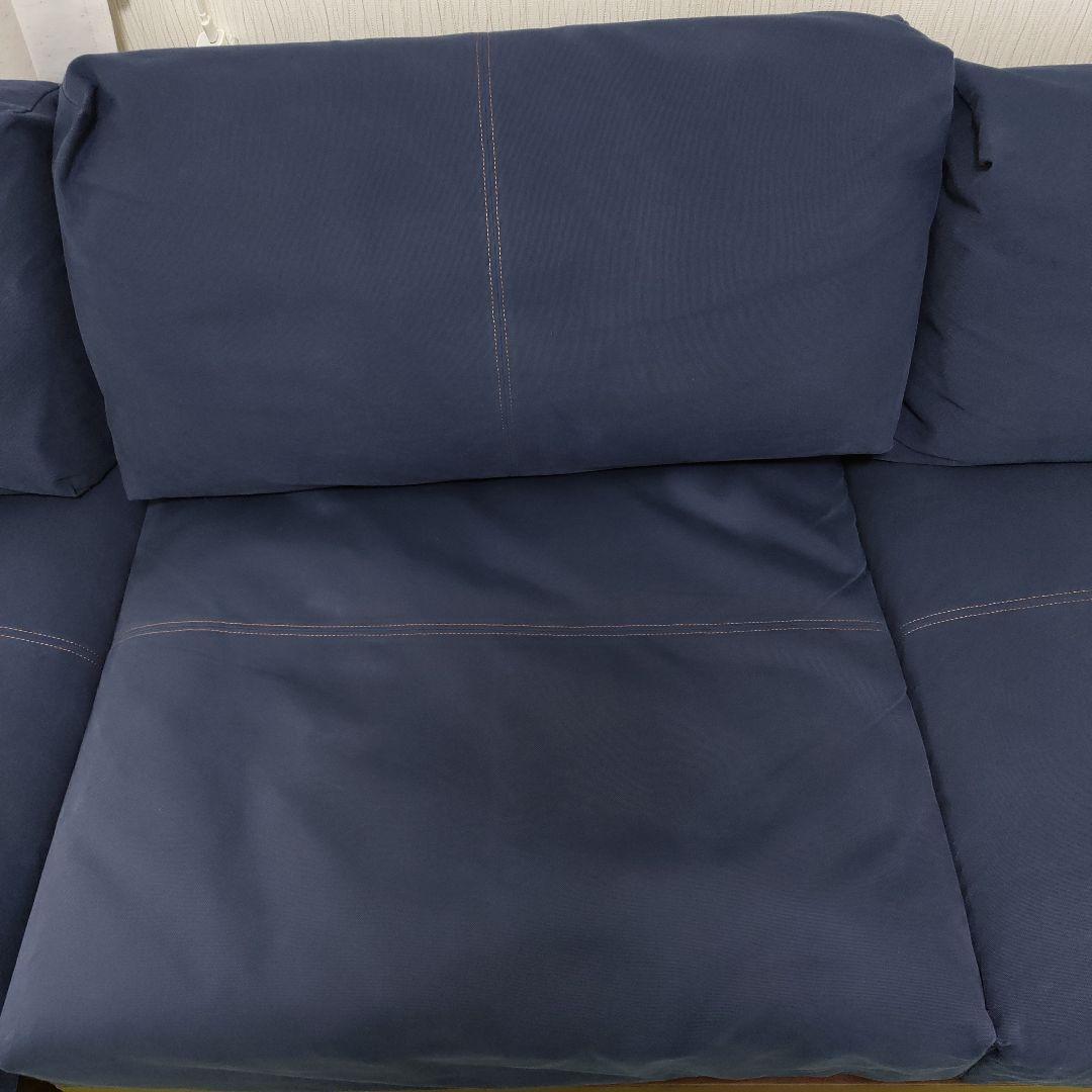 ネイビー布地ソファ 木製フレーム TOCCO 160