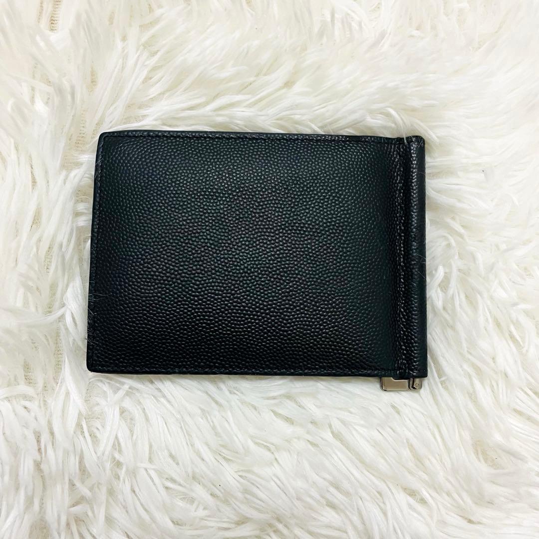 極美✨付属完備✨サンローラン マネークリップ レザー 黒