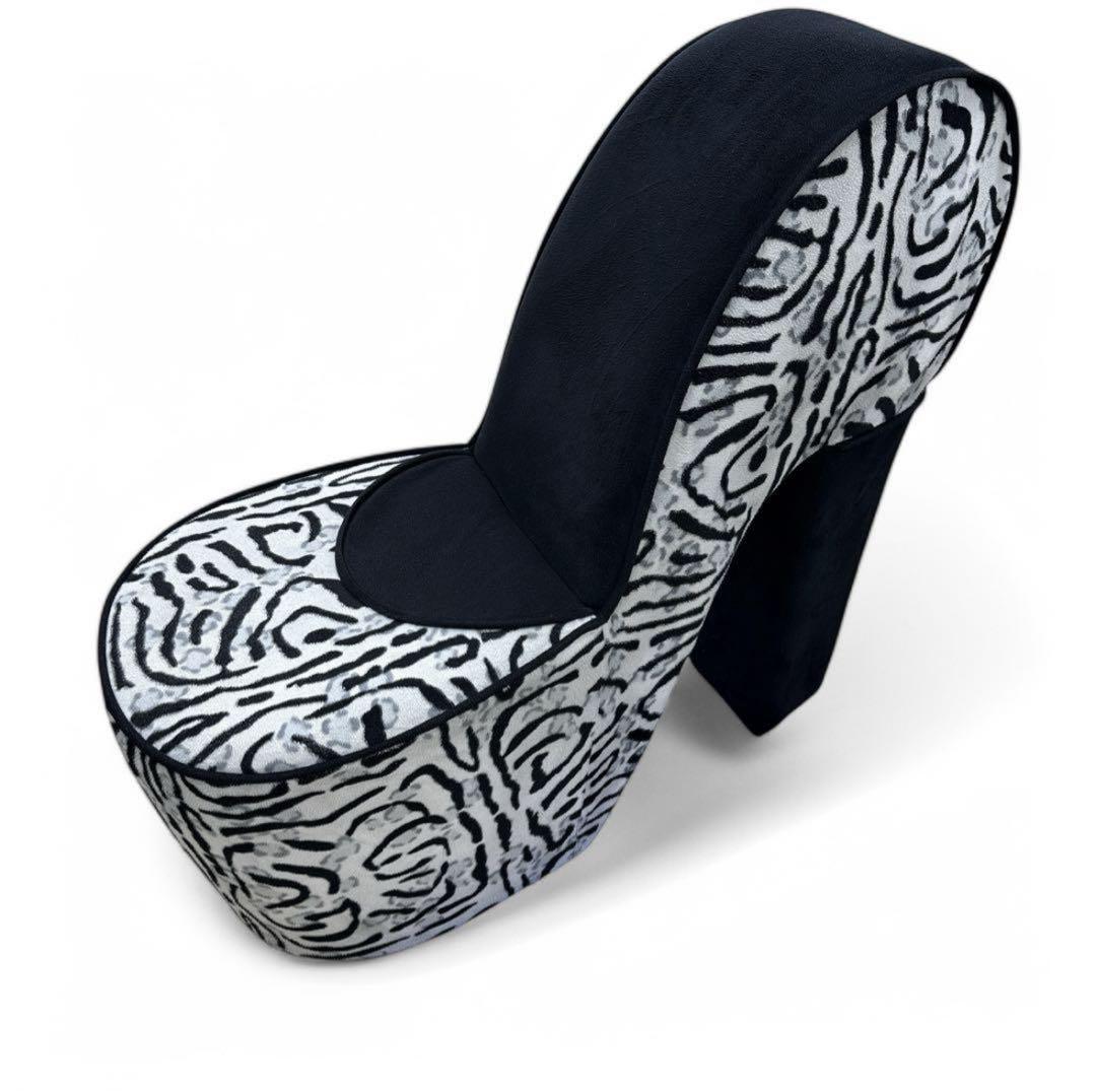 【輸入レア品】 ハイヒールソファ レトロ ミッドセンチュリー ヒョウ柄 チェア