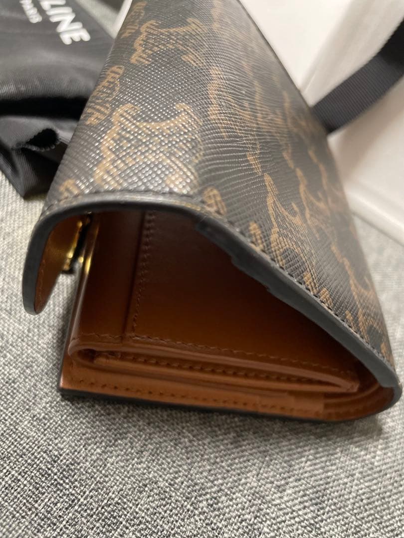 CELINE 財布 スモール フラップウォレット トリオンフキャンバス セリーヌ