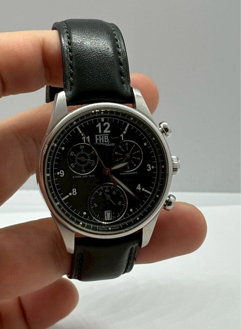 FHB 腕時計　クロノグラフ F-404 スイス製 ブラック