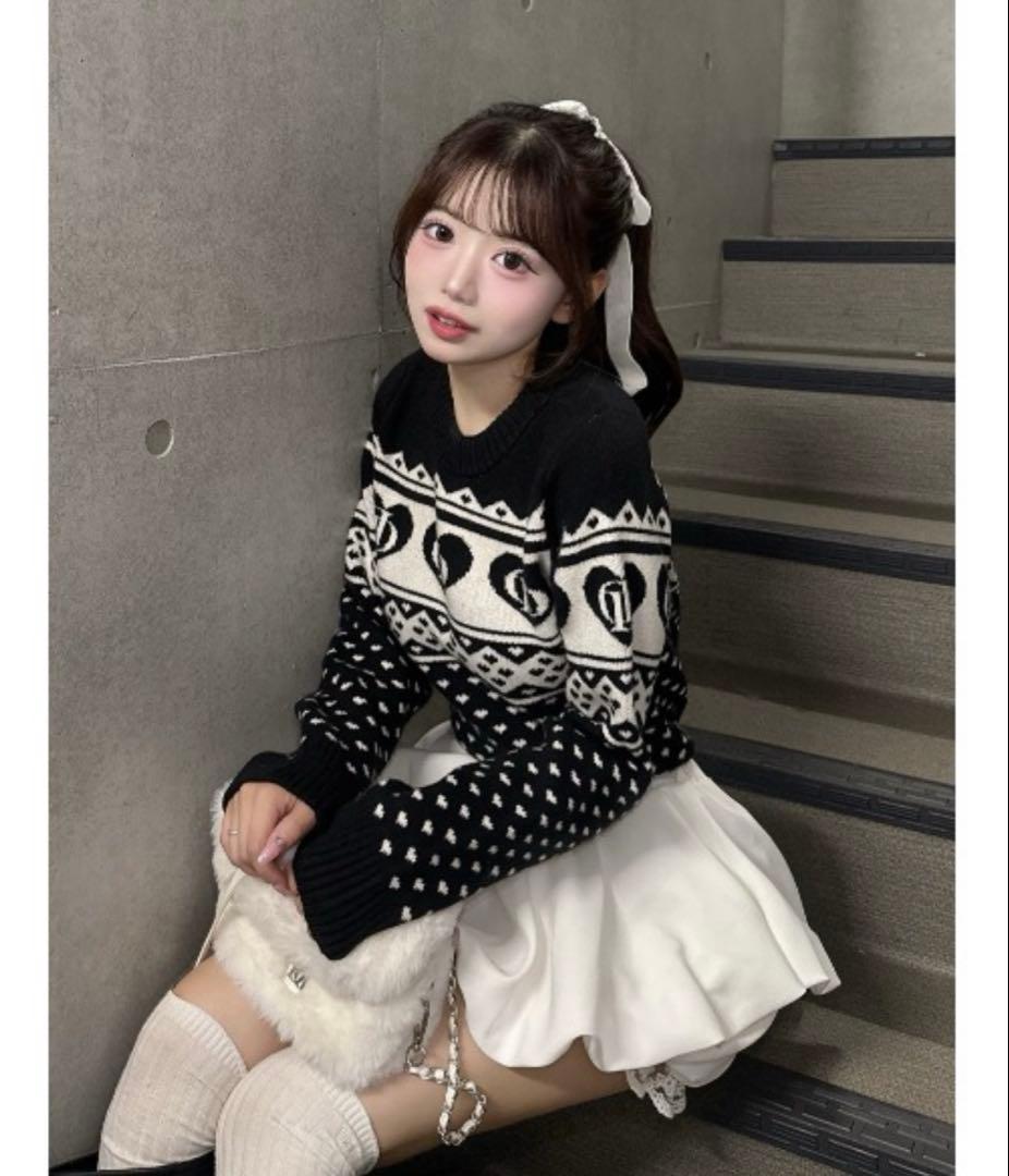 DDアーガイルニットトップス