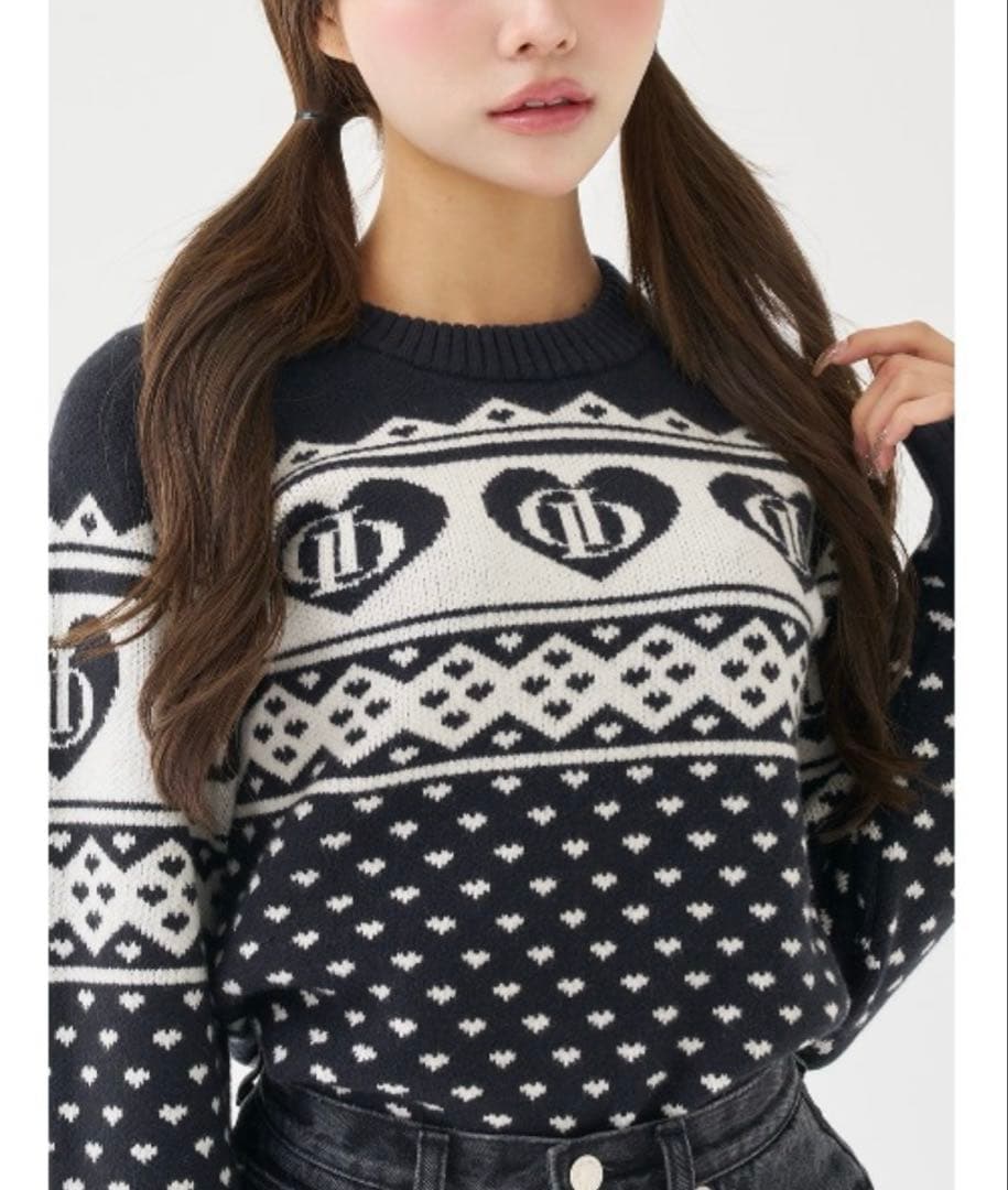 DDアーガイルニットトップス