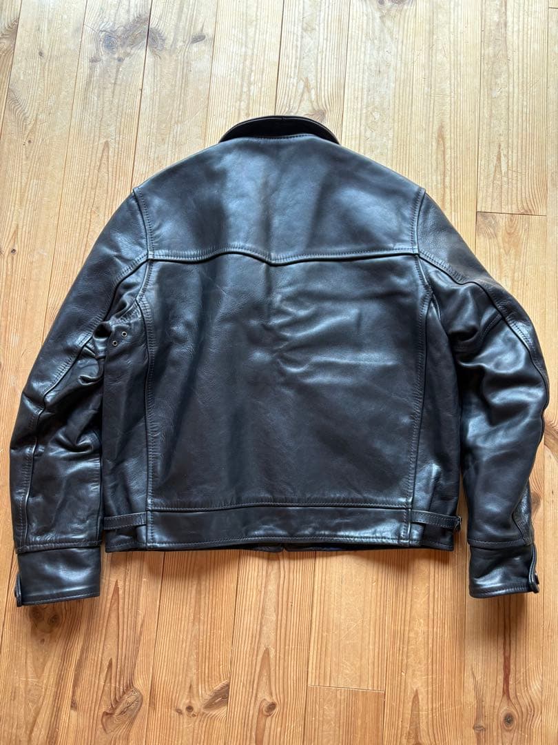 エアロレザー ホースハイド ハイウェイマン ライダース 馬革 稀少 美品 茶芯