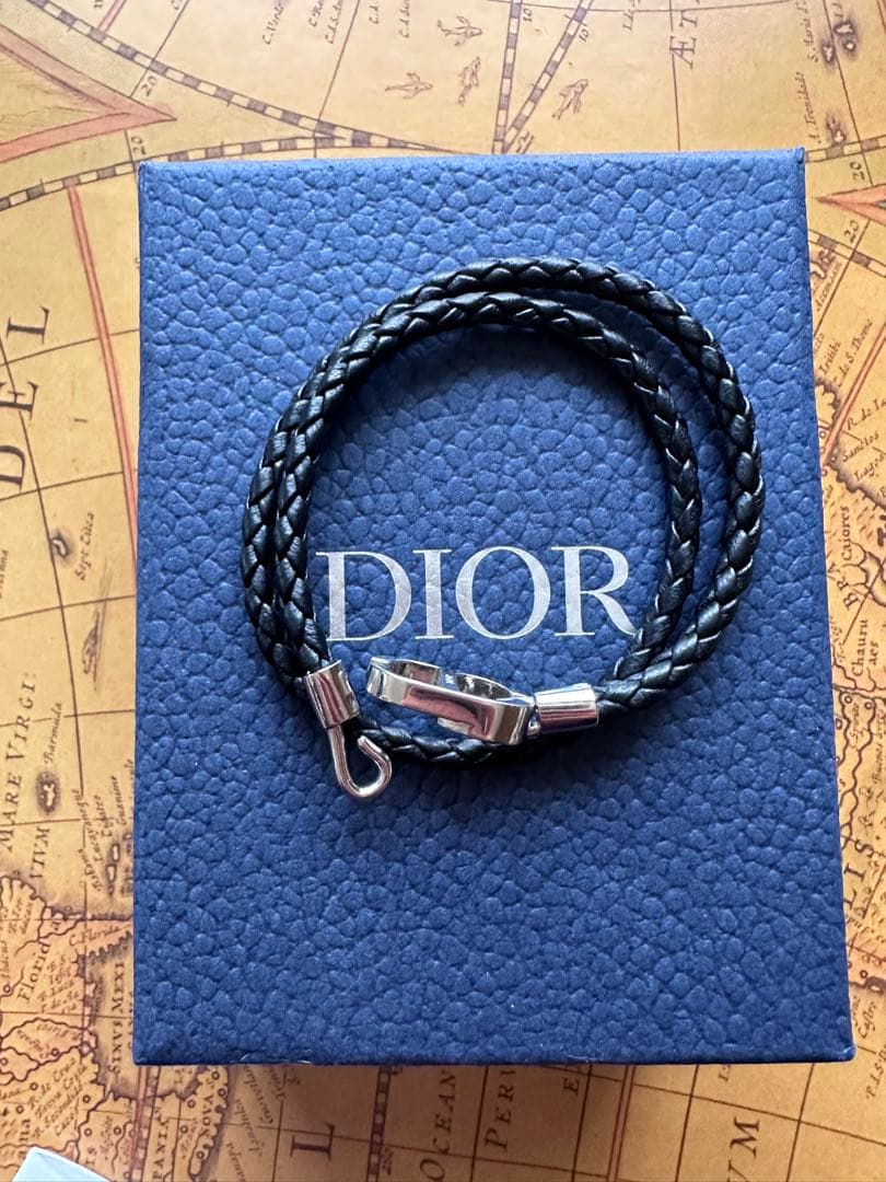 Dior ブレイドレザー　ダブル　ブレスレット