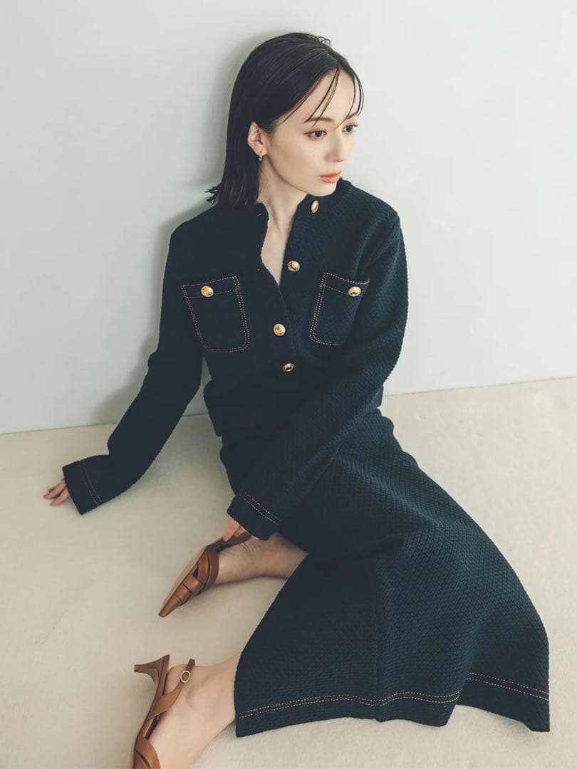 anuans ペンシルニットスカート S