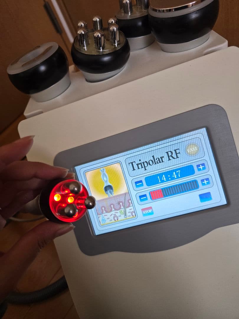 家庭用40KHzキャビテーション+ラジオ波+バキューム美容機器 ジェル付き