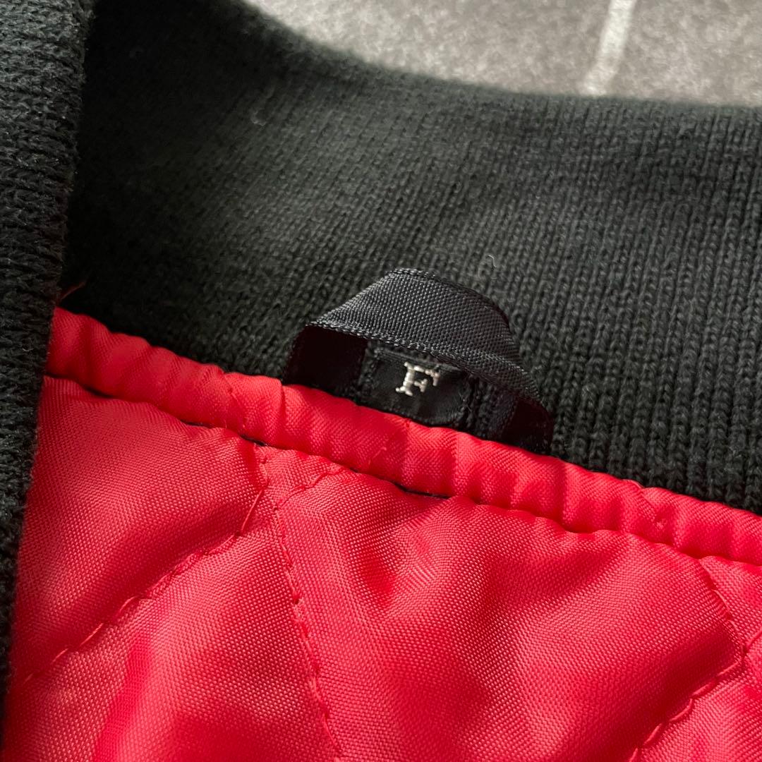 90-'s 龍 富士 別珍 スカジャン スーベニア 短丈 F ベロア 黒