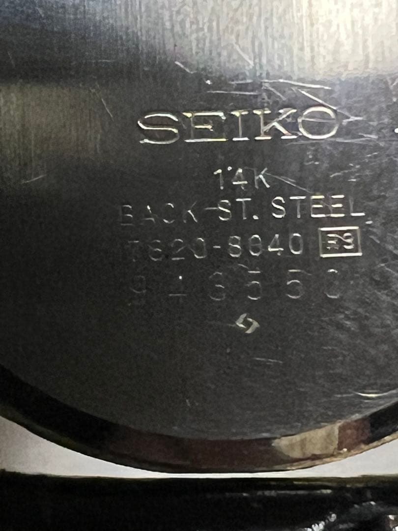 SEIKO 7820-8040　14K 刻印電池/ベルト新品　作動品