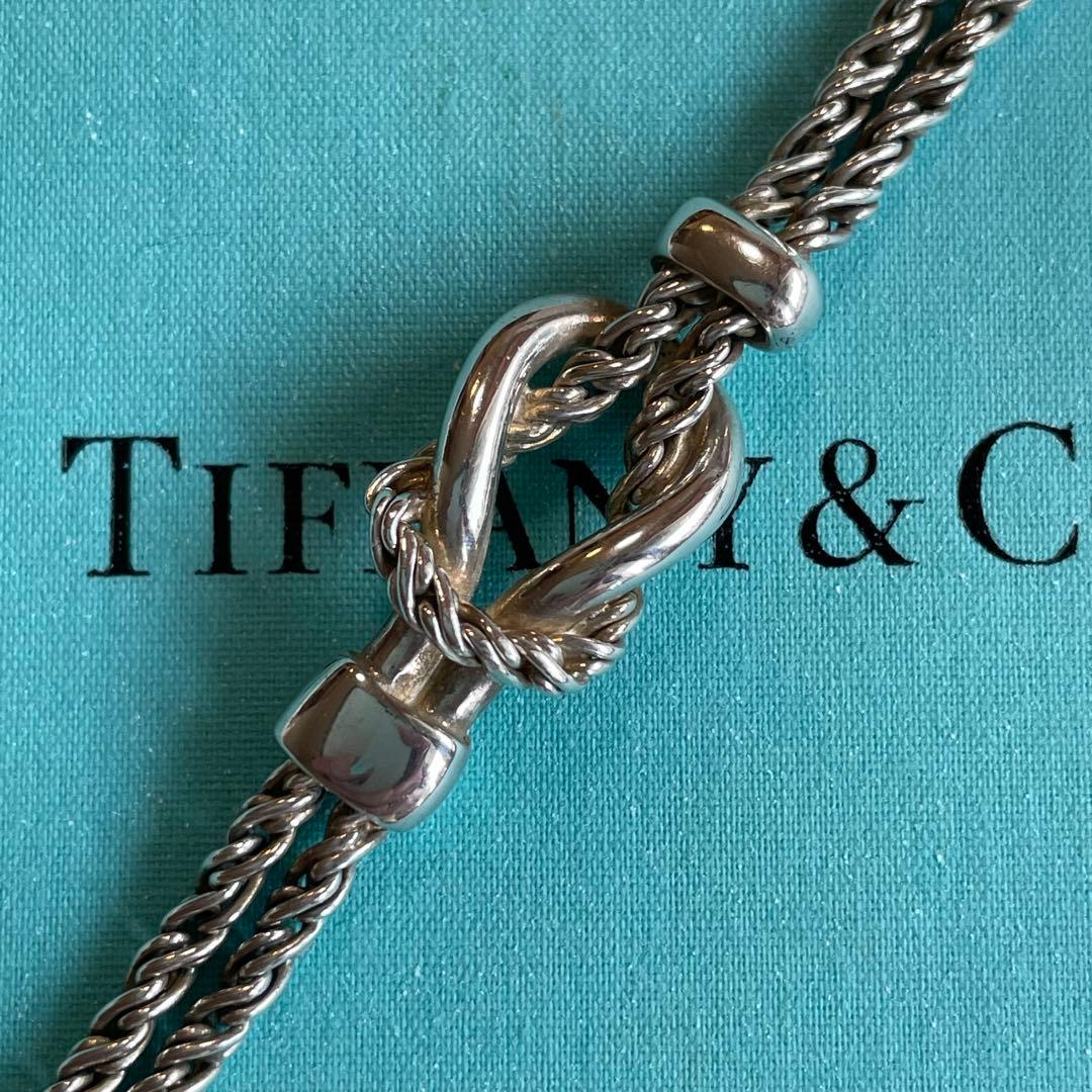 TIFFANY ブレスレット ノット ダブルチェーンSV925 シルバー