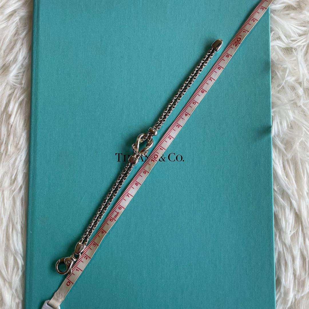 TIFFANY ブレスレット ノット ダブルチェーンSV925 シルバー
