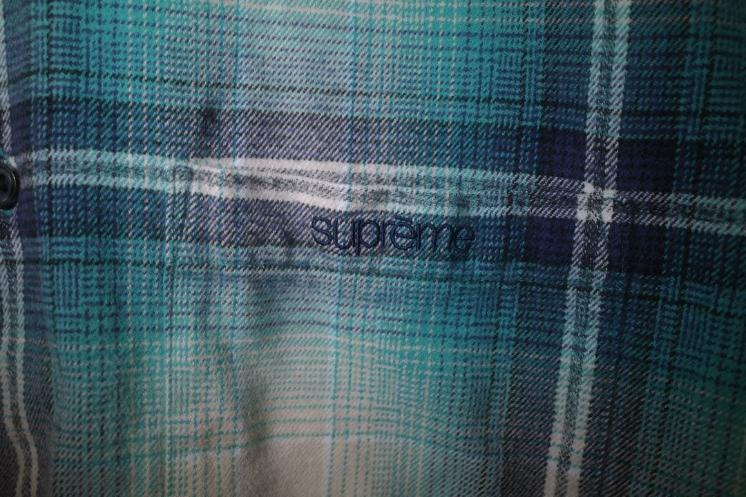 トップス Supreme Shadow Plaid Flannel Shirt blue