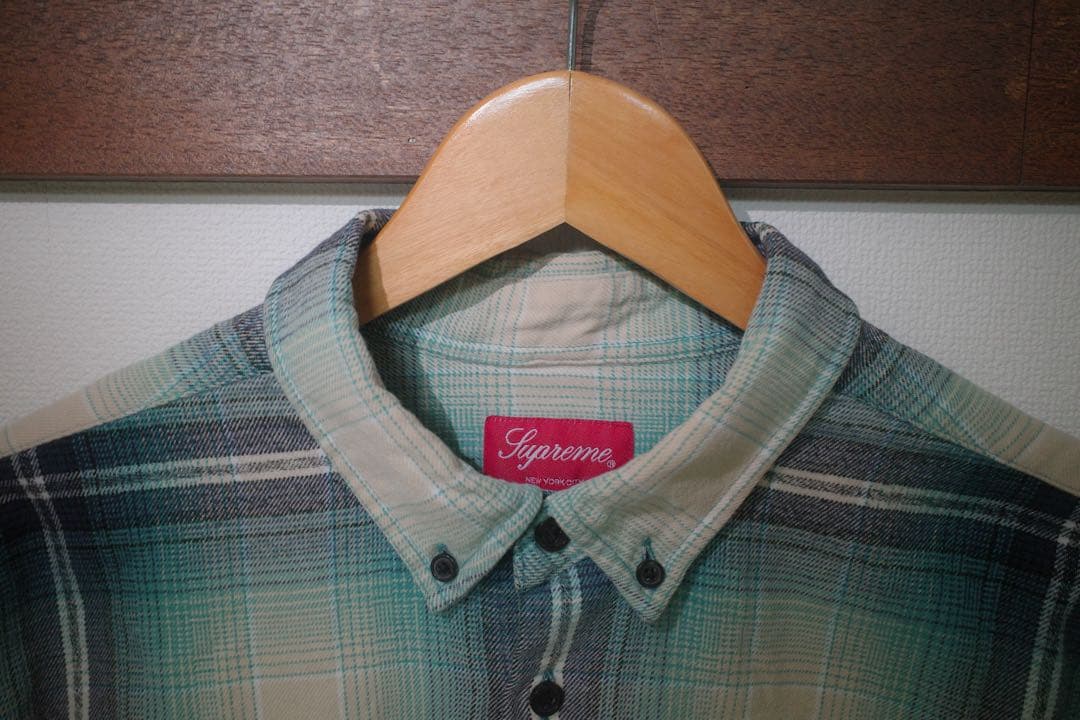 トップス Supreme Shadow Plaid Flannel Shirt blue