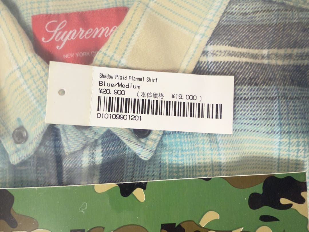 トップス Supreme Shadow Plaid Flannel Shirt blue