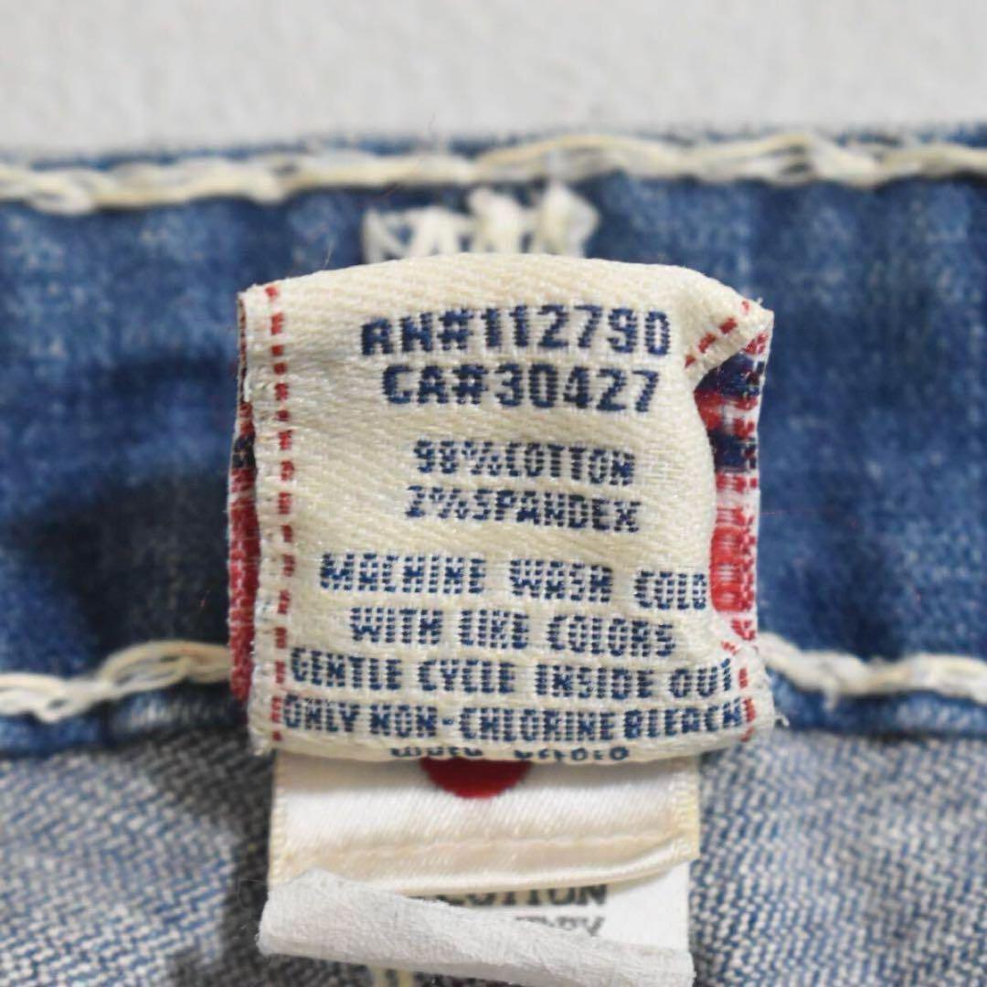 完売モデル✨TRUE RELIGION クロップドジーンズ W32 極太ステッチ